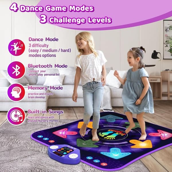 Light-Up Bluetooth Dance Mat for Kids Ages 3-12