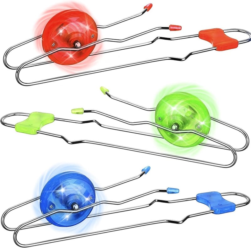 Light-Up Retro Twirler Gyro Wheel - 3Pcs Sensory Fidget Toys for Kids