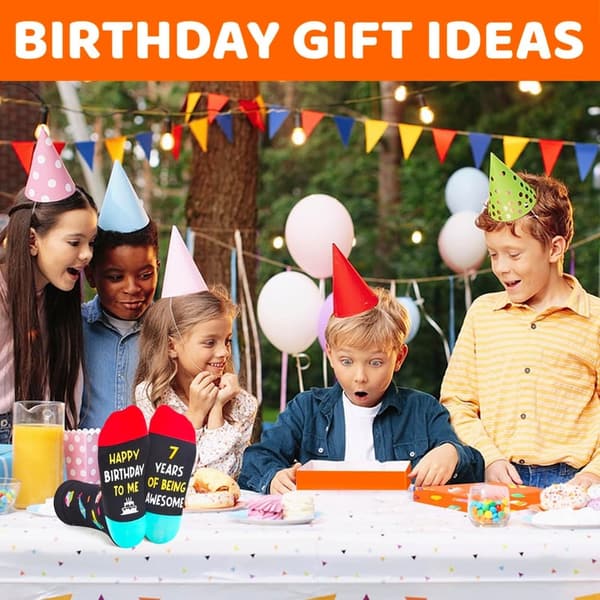 Kids' Birthday Gift - Black Socks for Ages 3-12