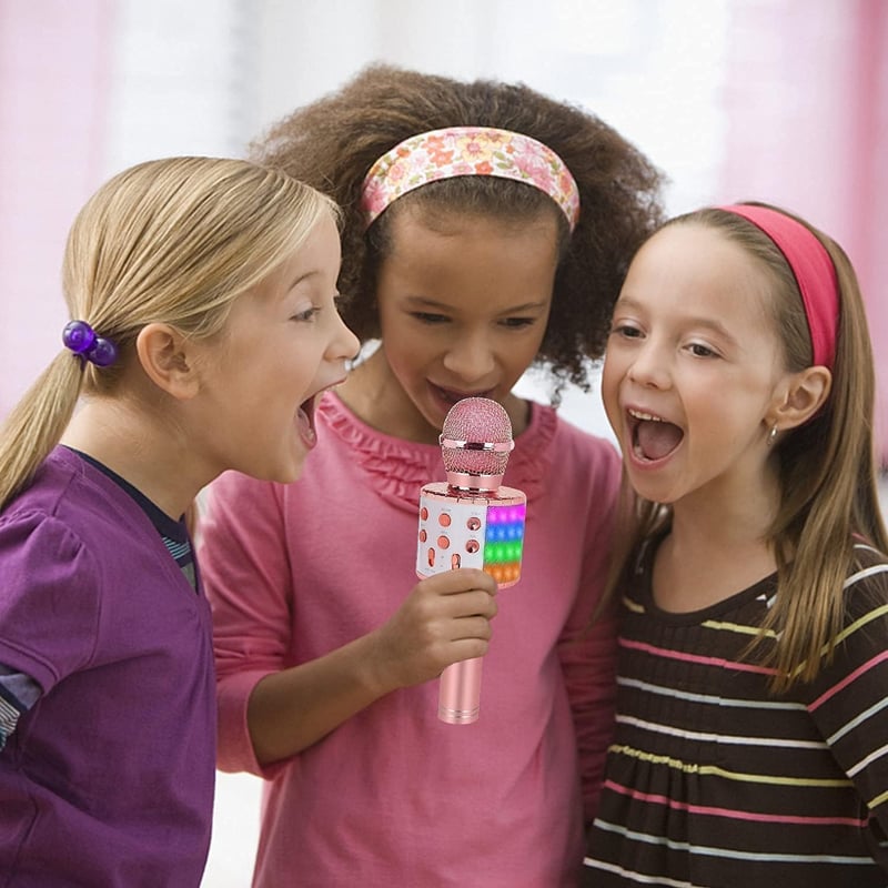 Wireless Bluetooth Karaoke Microphone with LED Lights - Ideal for Birthday Gifts
