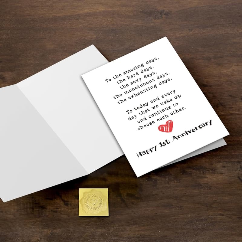 1st Anniversary Card for Him - Romantic Gift for Husband/Fiancé