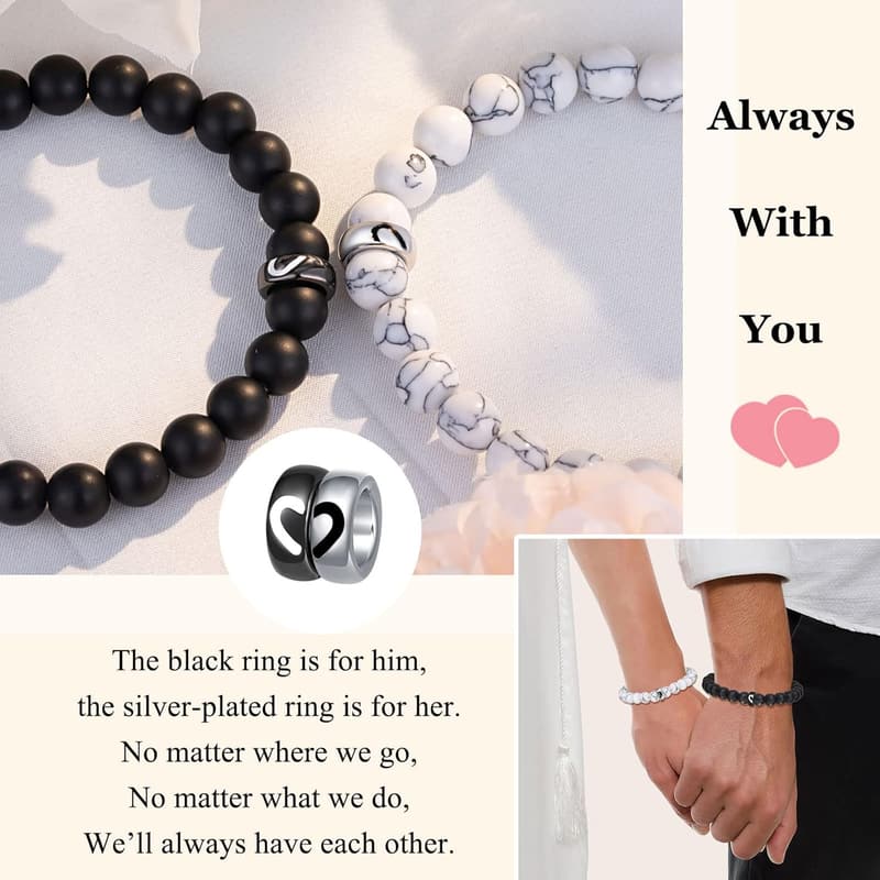 Valentine's Day Matching Couple Ring Bracelets
