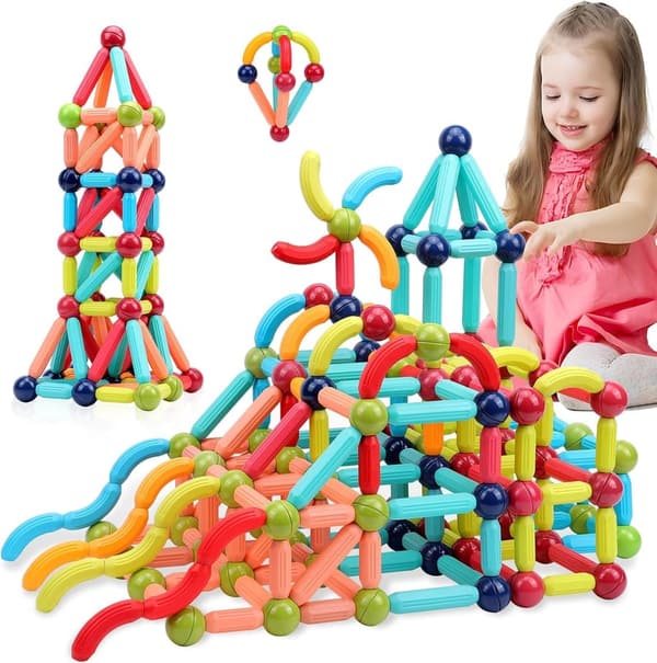 STEM Magnetic Building Blocks for Kids Ages 3+ - Montessori Toy