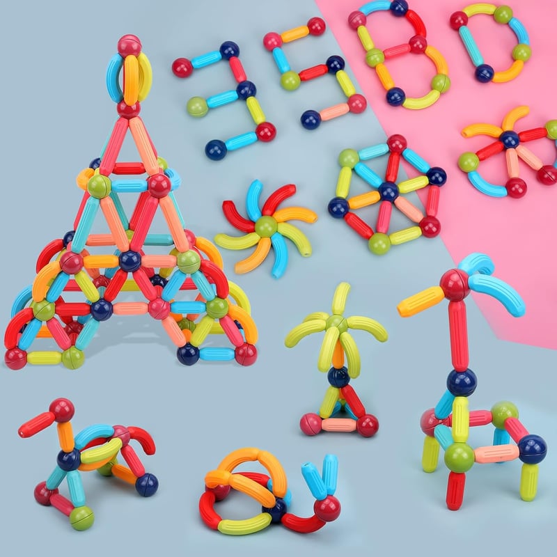 STEM Magnetic Building Blocks for Kids Ages 3+ - Montessori Toy