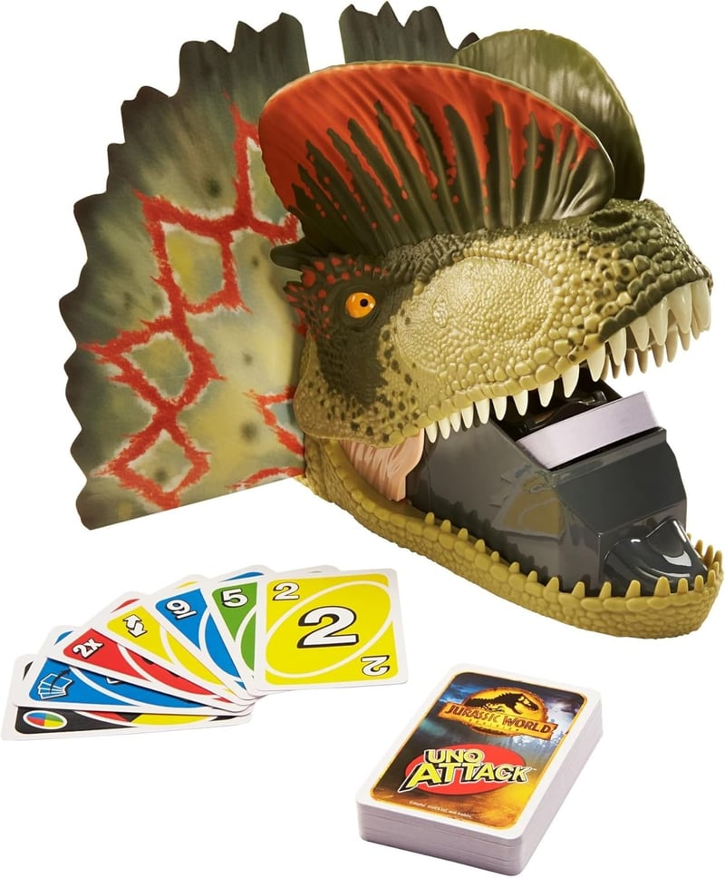 UNO Attack Jurassic World Card Game with Dinosaur Launcher