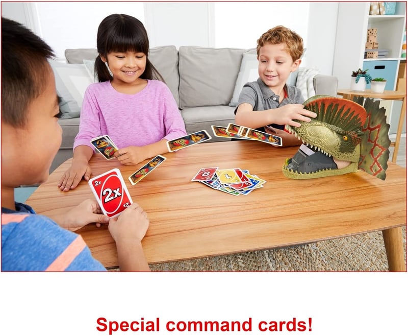 UNO Attack Jurassic World Card Game with Dinosaur Launcher