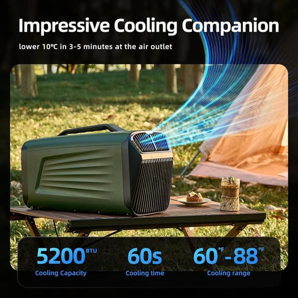 Portable Air Conditioner (5200 BTU) for Camping and Outdoor Use