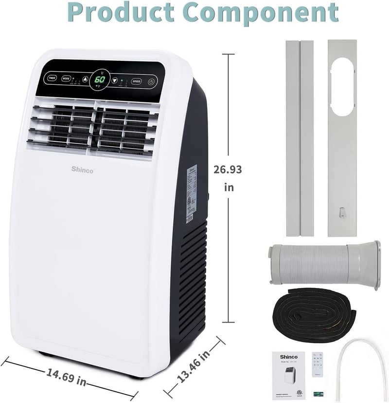 8,000 BTU Portable Air Conditioner with Remote Control