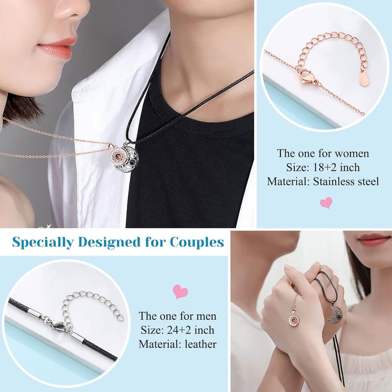 Couple Necklace for Anniversary - Gift for Him and Her