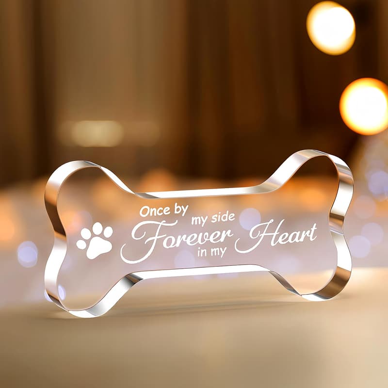 Pet Memorial Crystal Bone Ornament for Dog/Cat Remembrance