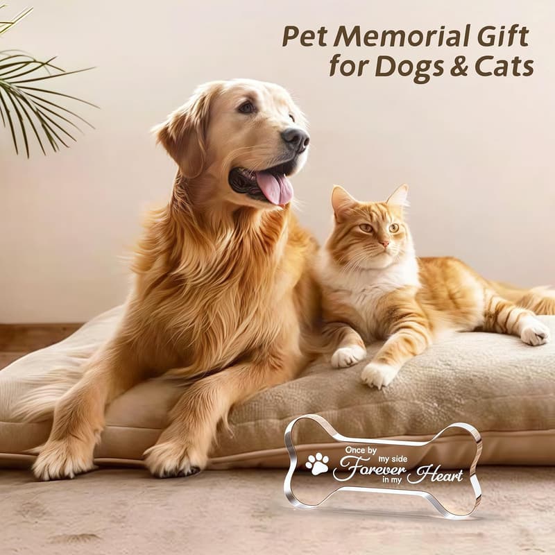 Pet Memorial Crystal Bone Ornament for Dog/Cat Remembrance