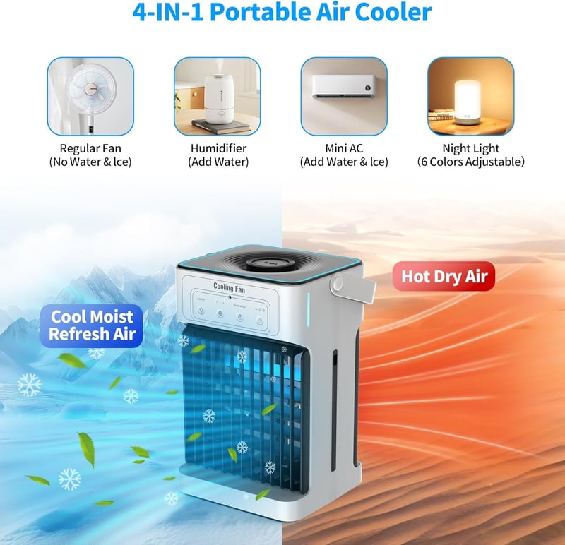 Portable Air Conditioner & Evaporative Cooler with Timer