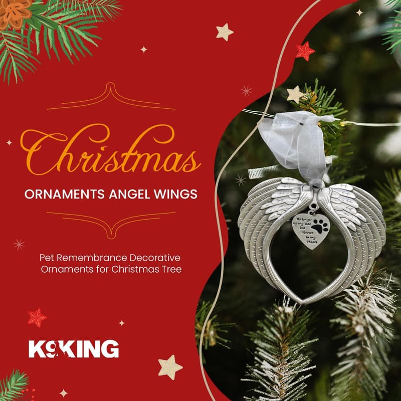 Dog Memorial Ornament with Angel Wings - Pet Loss Tribute