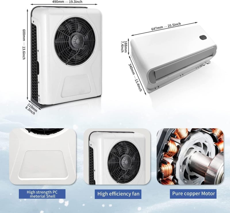 12V Electric Air Conditioner - 10000BTU for RVs & Trailers