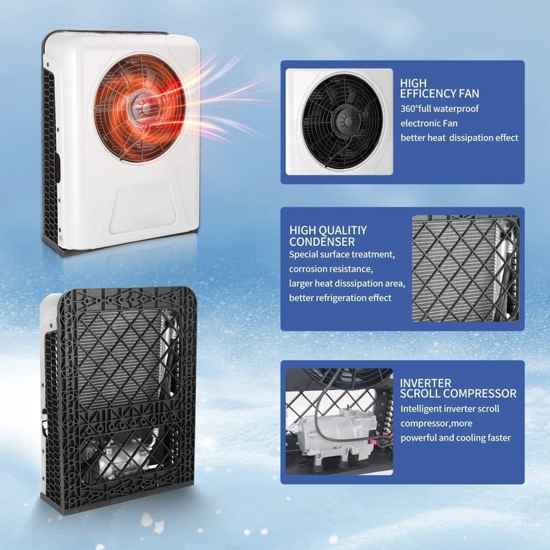 12V Electric Air Conditioner - 10000BTU for RVs & Trailers
