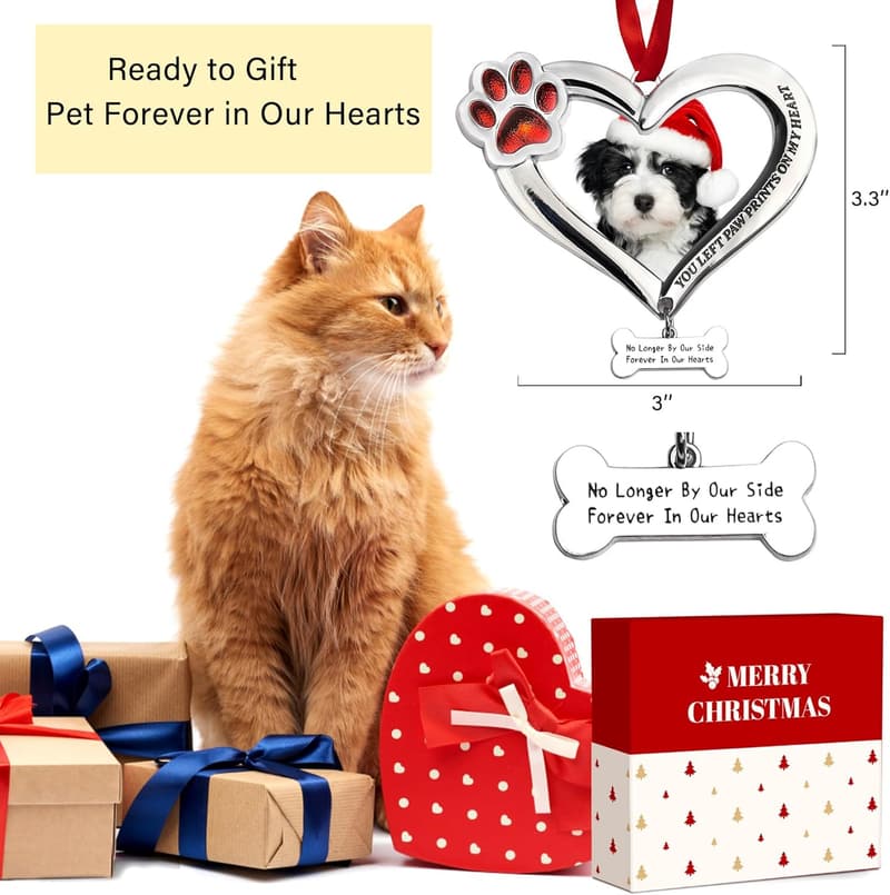 Personalized Pet Memorial Ornament - Sympathy Gift for Dog/Cat
