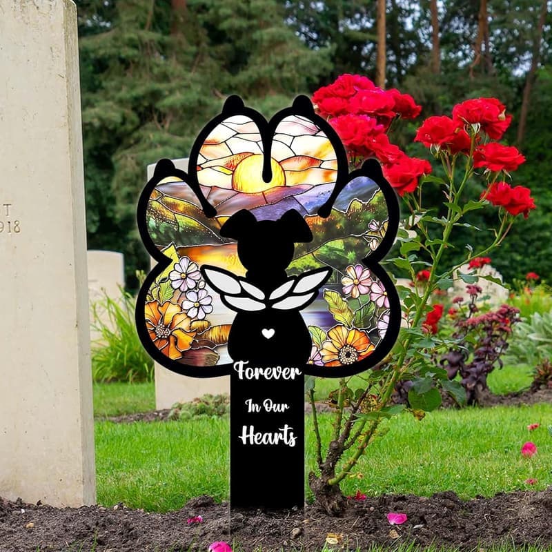Dog Memorial Plaque - Weatherproof Paw-Shaped Suncatcher