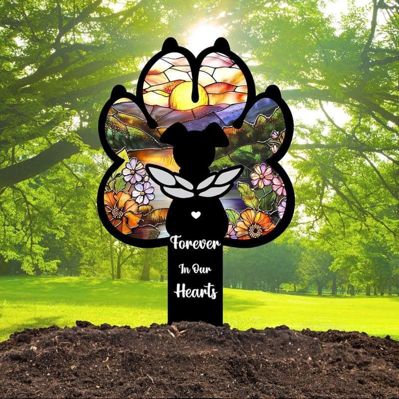 Dog Memorial Plaque - Weatherproof Paw-Shaped Suncatcher