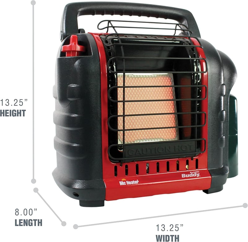 Portable Buddy Propane Heater - 4,000-9,000 BTU - Indoor-Safe