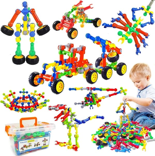 125 PCS STEM Building Blocks for Kids Ages 3-8
