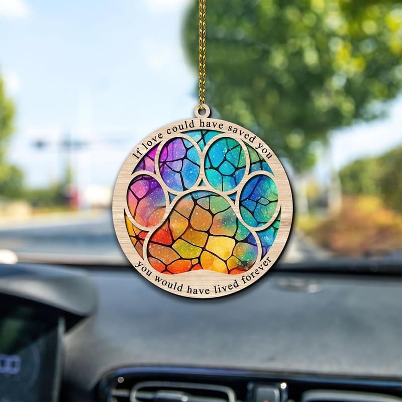 Pet Memorial Suncatcher - Paw Ornament for Loss of Pet