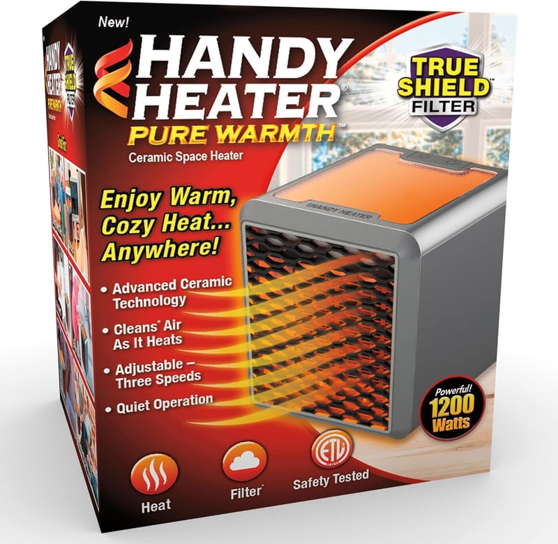 Portable 1200W Ceramic Space Heater - Adjustable, Quiet, Energy Efficient