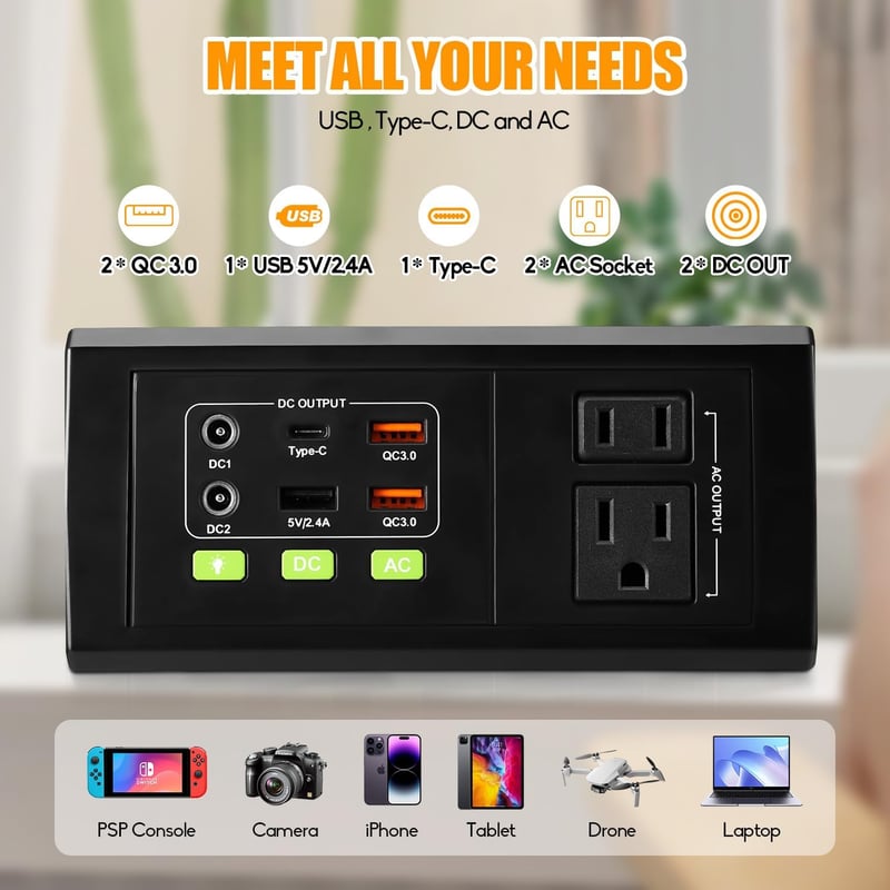 Portable Power Station 127W Solar Generator for Camping & Emergencies