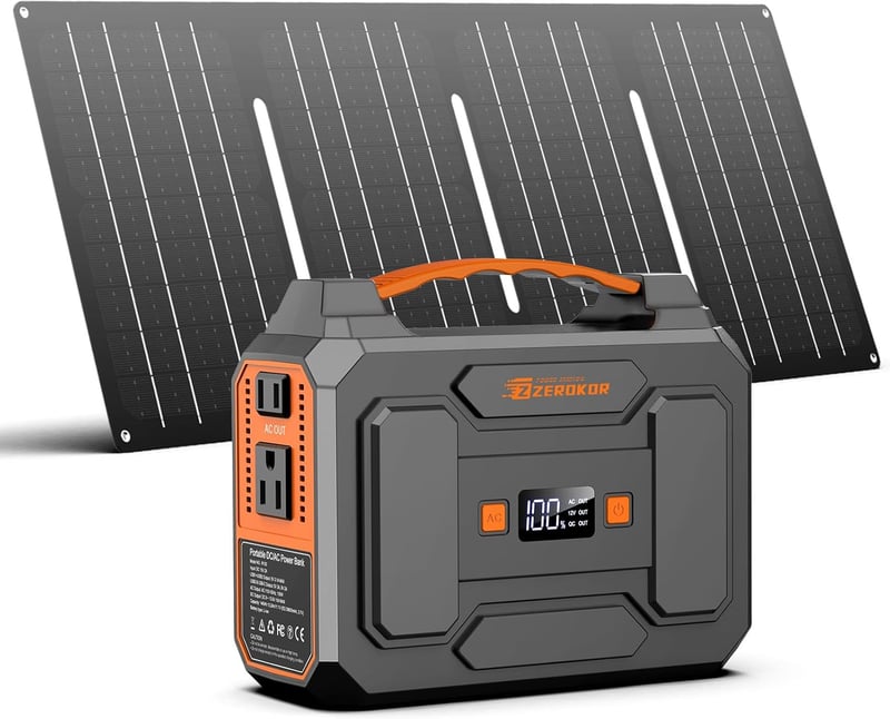 Portable Power Station with 40W Solar Panel for Camping