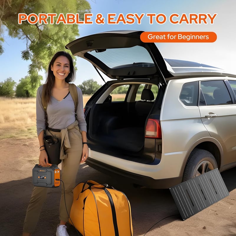 Portable Power Station with 40W Solar Panel for Camping