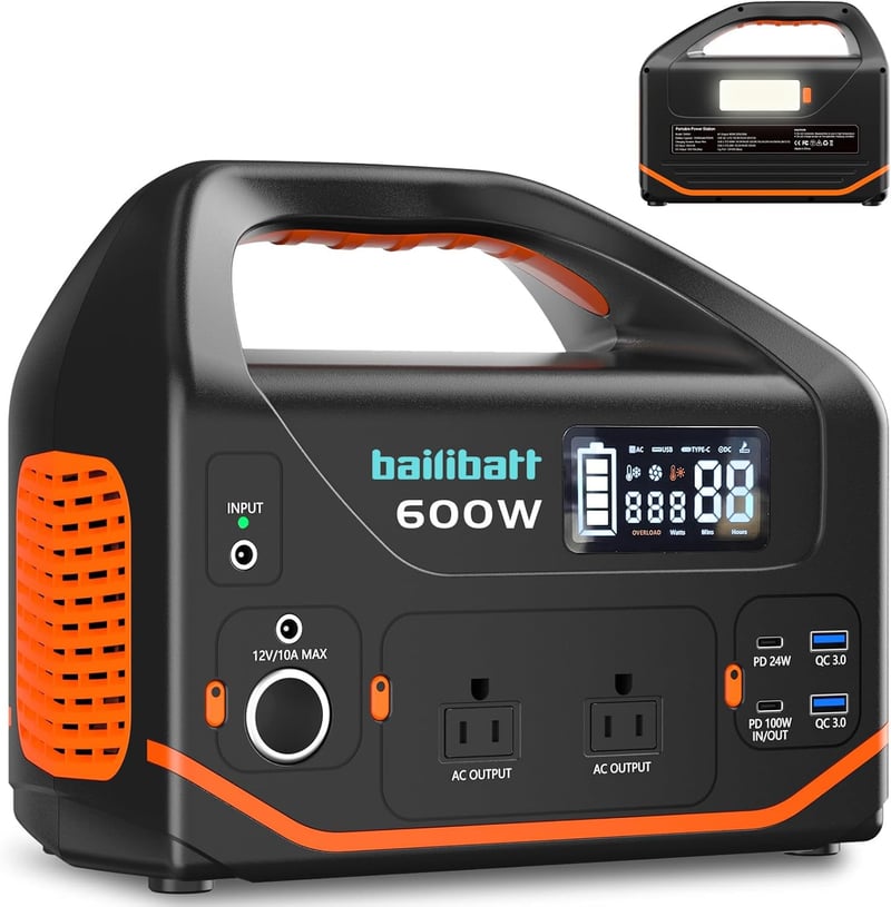 600W Portable Power Station for Camping & Emergency Use