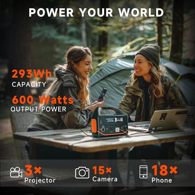 600W Portable Power Station for Camping & Emergency Use