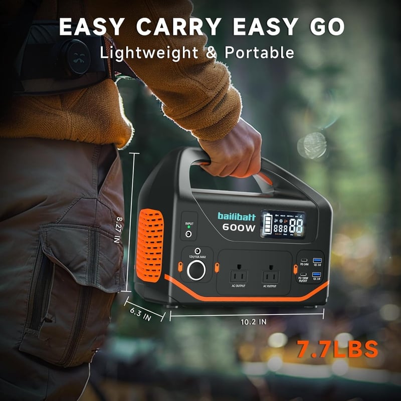 600W Portable Power Station for Camping & Emergency Use