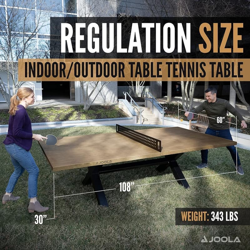 JOOLA Outdoor Ping Pong Table with Net Set - Hybrid Use