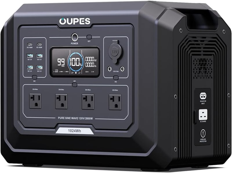 OUPES Mega 1 Portable Power Station 2000W for Camping & Heim