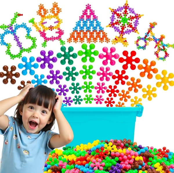 STEM Building Blocks Set for Kids - 300 Interlocking Discs