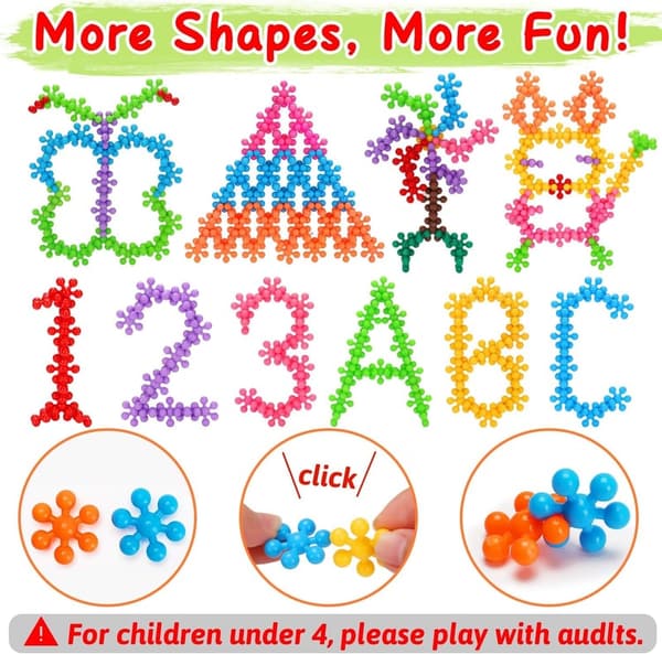STEM Building Blocks Set for Kids - 300 Interlocking Discs