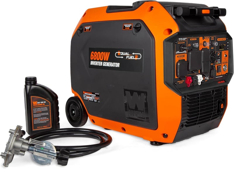 Portable Inverter Generator - 6800W Dual Fuel for RV & EV Backup
