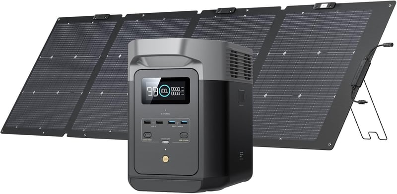 EF ECOFLOW DELTA2 Portable Power Station with 220W Solar Panel