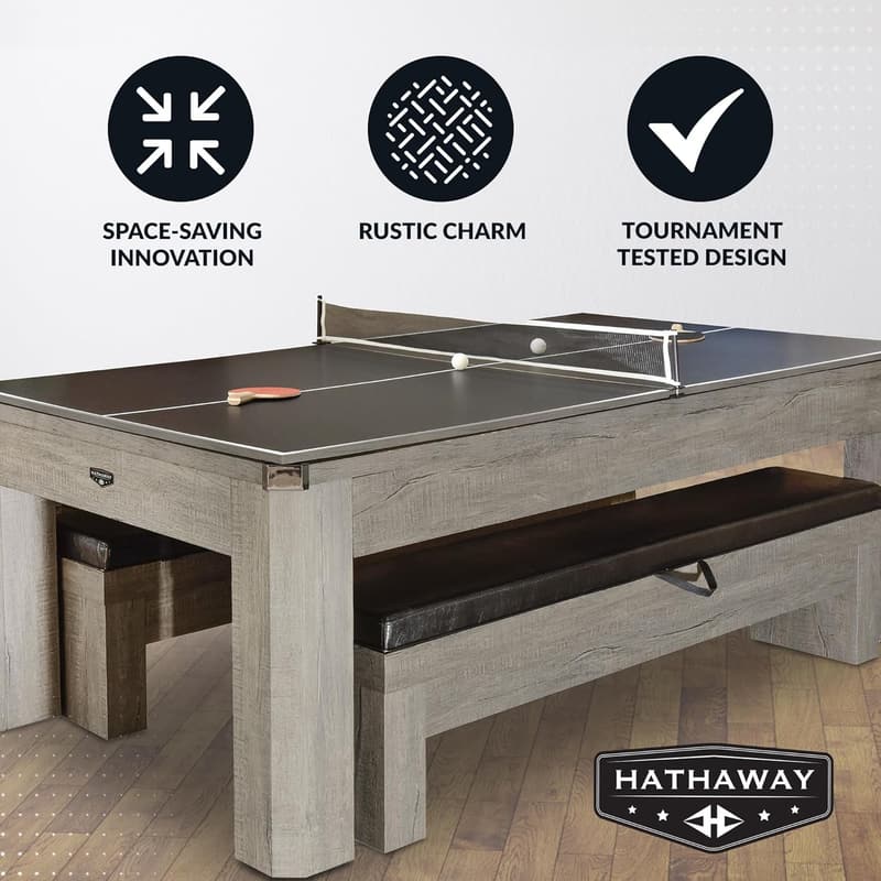7 Ft Multi-Game Pool Table with Dining Top & Accessories