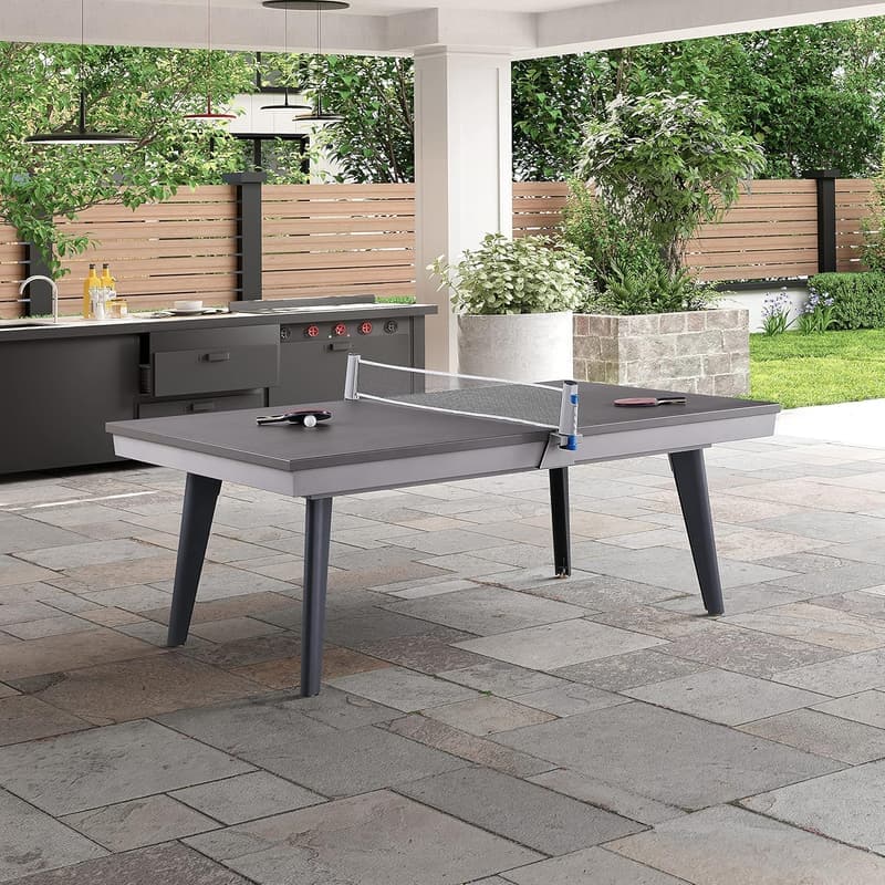 Santorini 82” Outdoor Pool Table with Dining Top & Benches