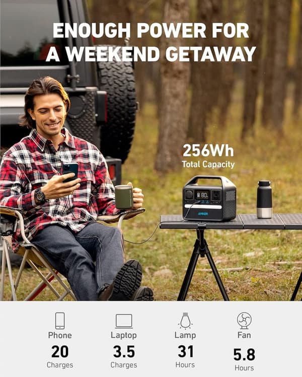 Anker 521 Portable Power Station with LiFePO4 Battery, 256Wh