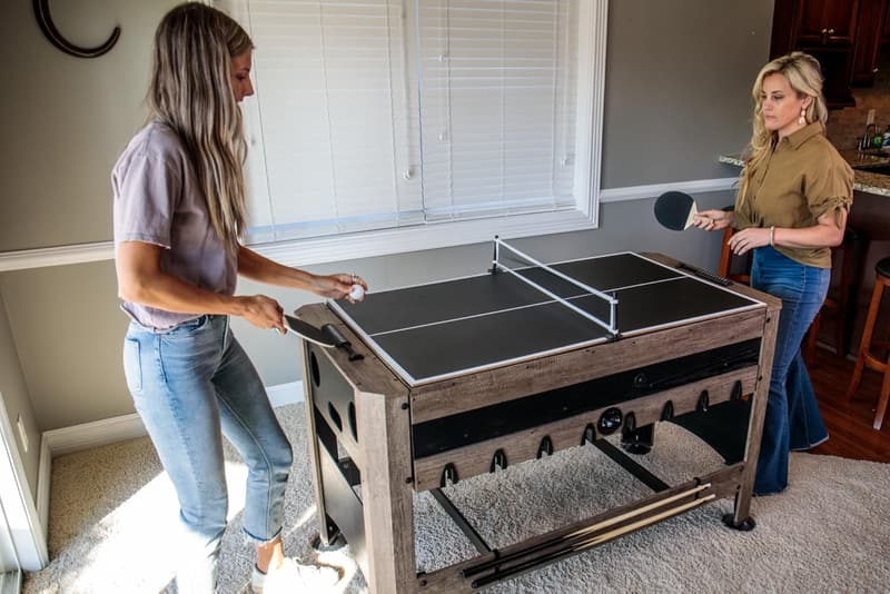 4-in-1 Multi-Game Table - Air Hockey, Billiards, Foosball, Ping Pong
