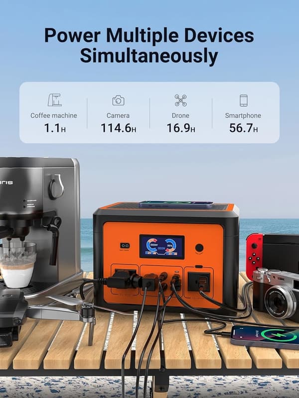 Portable Power Station 665.6Wh with UPS & Solar Charge