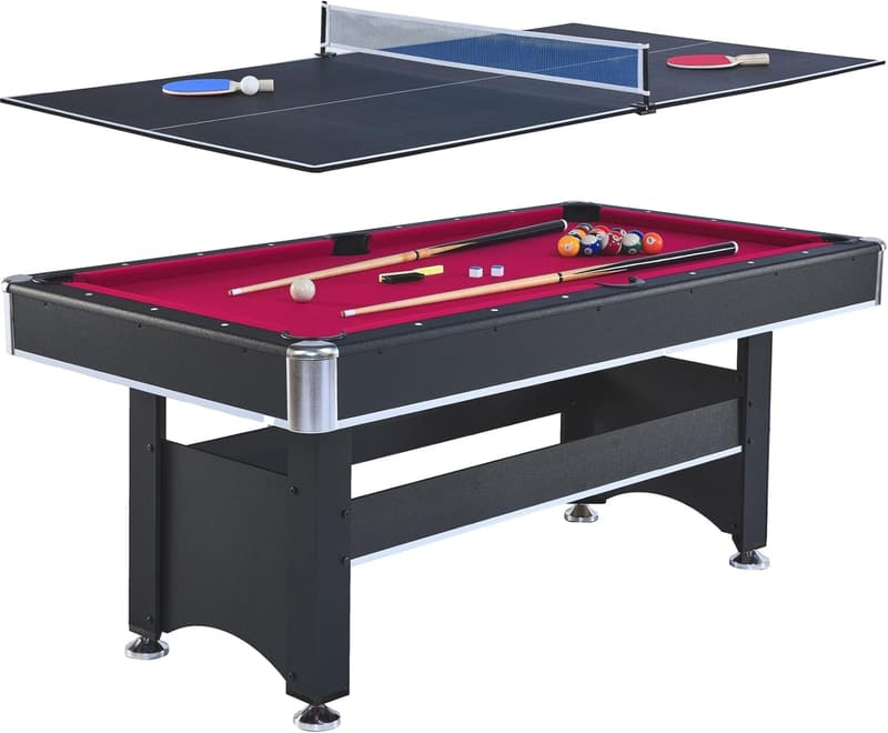 6ft Pool and Ping Pong Table Combo for Family Fun