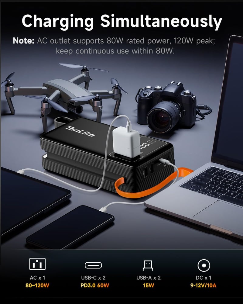 99.9Wh Portable Power Station for Camping and Emergency Use
