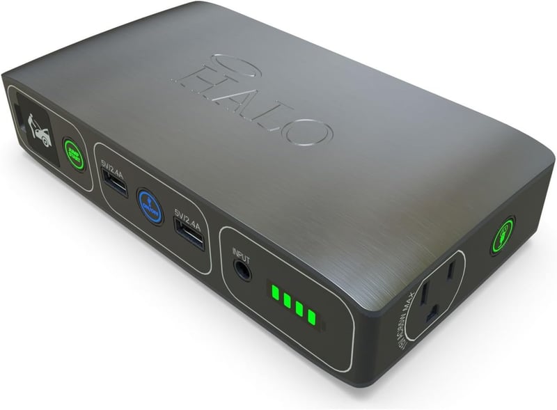 Portable Car Battery Jump Starter & Power Bank with AC Outlet - Gray