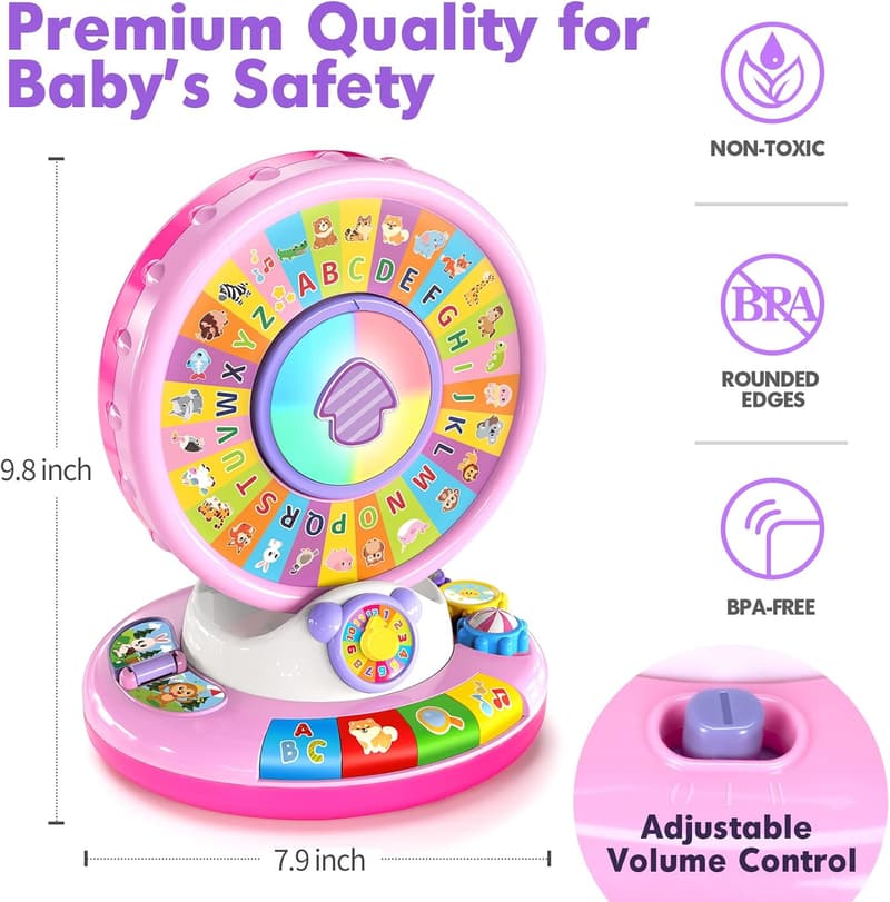 Musical Spin & Sing Alphabet Zoo Toy for Toddlers 1-3