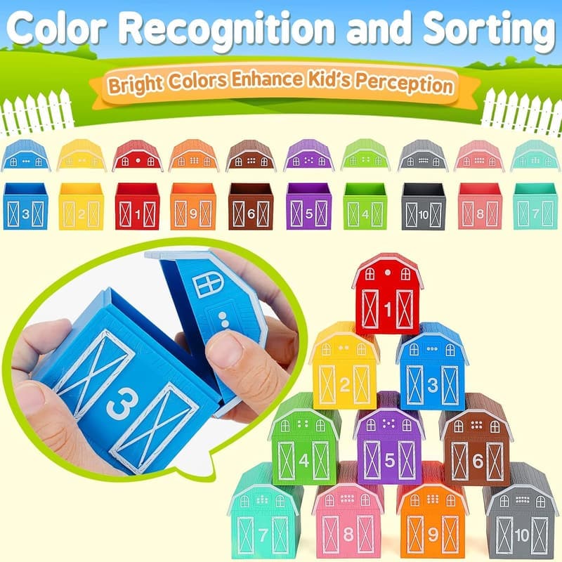 Montessori Farm Animal Learning Toys Set for Toddlers