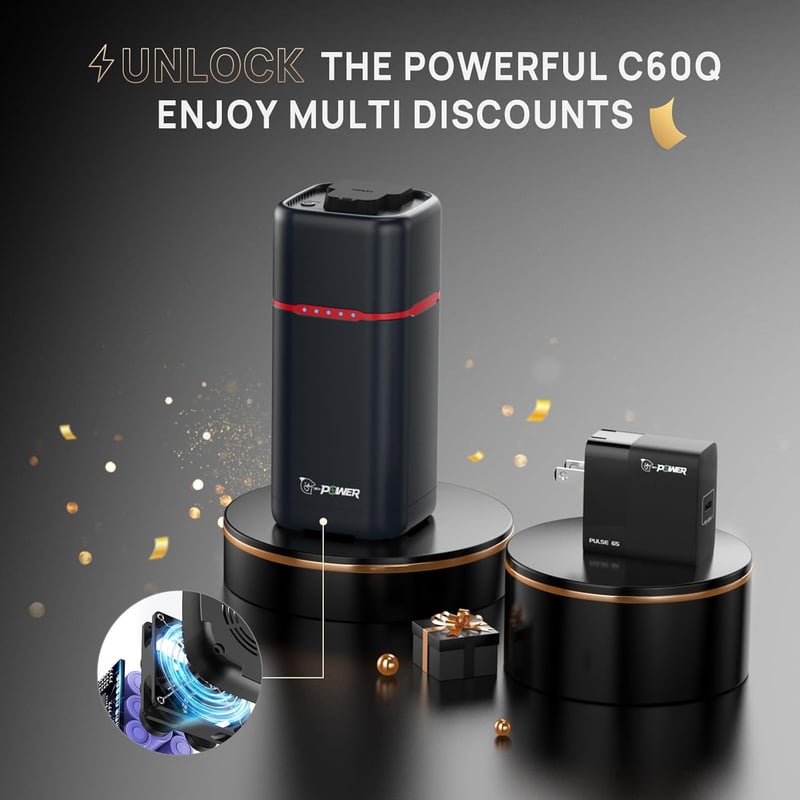 20000mAh Power Bank with AC Outlet & Fast Charging Ports