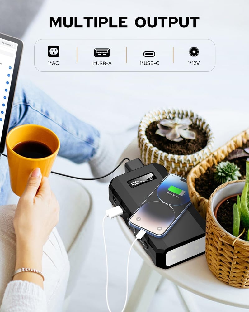 65W Portable Power Bank with AC Outlet for Travel and Camping